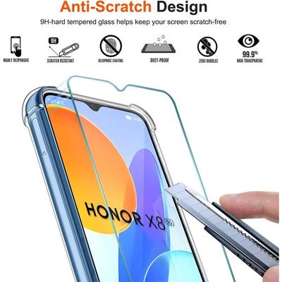 Kit Coque + Verre Trempé Pour Honor X6 / X8 (4G/5G) - Noir, Anti-Choc Et Anti-Rayures
