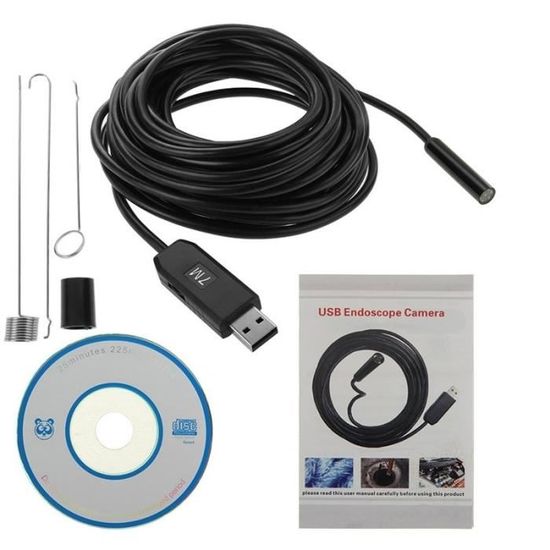 Caméra d'inspection endoscope USB étanche avec 6 LED, Longueur: 30m,  Diamètre de l'objectif: 9mm (Noir) - Cdiscount Appareil Photo