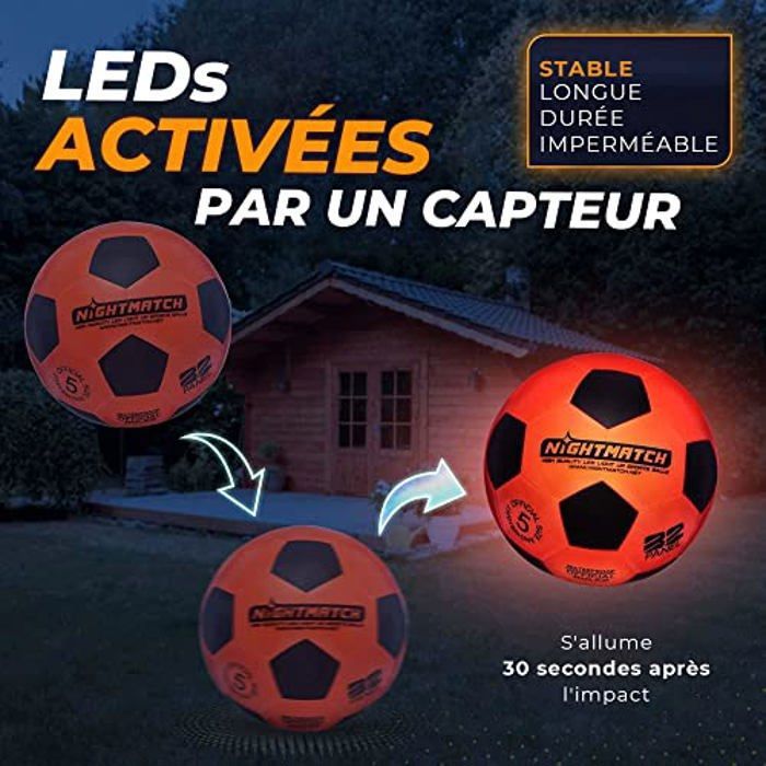 Ballon De Foot Lumineux Taille 5 - Brille Dans Le Noir, Cuir PU, Pour Entraînement Nocturne Et Jeux
