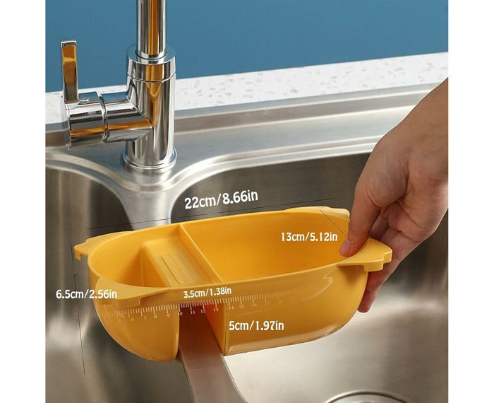 Passoire Évier Suspendue - Filtre Déchets Aliments - 14.2x8.3x20.2 Cm - Blanc/Vert - Anti-Bouchage - Accessoire Cuisine