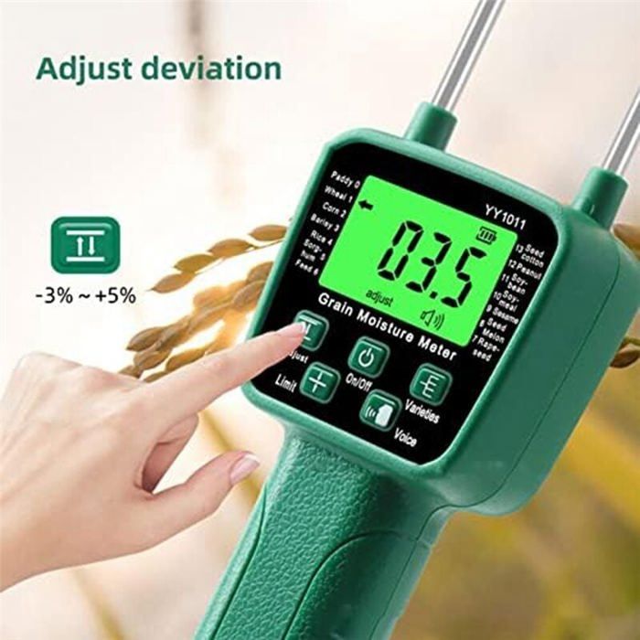 Humidimètre à foin, 5 % à 30 % numérique LCD pour grains de 41 cm, capteur intelligent, testeur