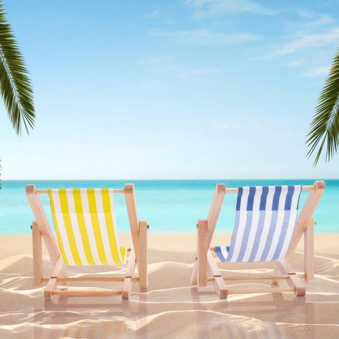 JCUGSBS – 3 Mini Chaises Pliantes En Bois, Guitare Et Panier De Plage Pour Maison De Poupée, échelle 1:12, Déco Mini-jardin