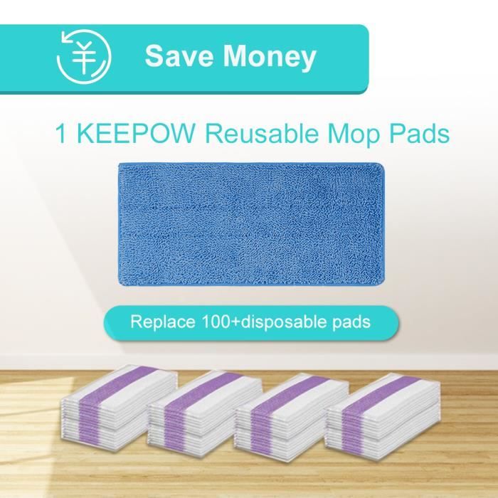 8 Lingettes Réutilisables Pour Swiffer WetJet - Microfibre Lavable, Nettoyage Sec/Humide, Pour Tous Sols