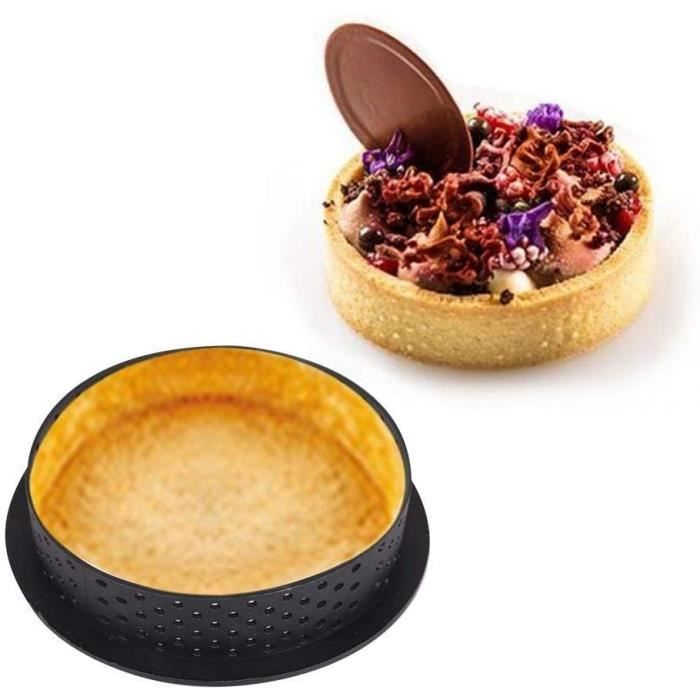 Tiamu Lot De 12 Cercles à Gâteau Ovales Perforés – Moules Anti-Adhésifs Résistants à La Chaleur