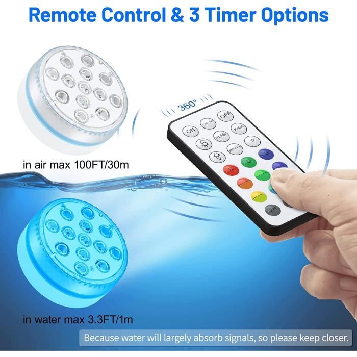 Projecteur LED Piscine RVB 36W IP68 Avec Télécommande - Éclairage Subaquatique Magique Pour Piscine, Aquarium & Fontaine 12V