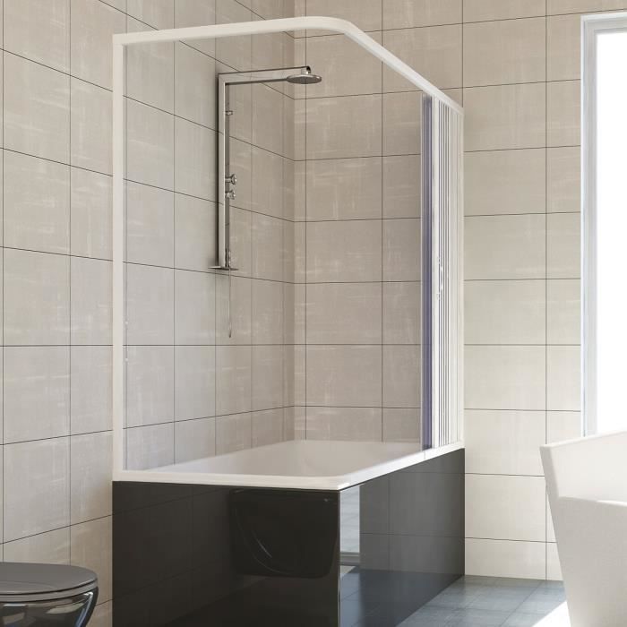 ROLLPLAST PINTO Pare Baignoire Douche 3 Côtés En Plastique PVC Mod