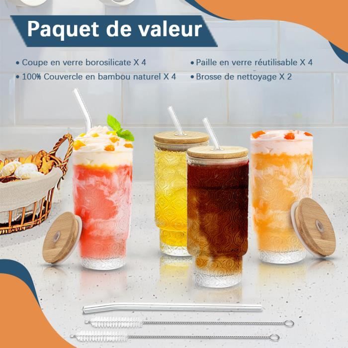 Ensemble De Pailles Réutilisables En Silicone, Avec Brosses