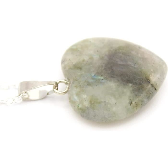 Collier Cœur Argent 925 Pour Femme - Pendentif Amour, Chaîne Forçat 40+5 Cm - Cadeau Saint-Valentin, Anniversaire - 4