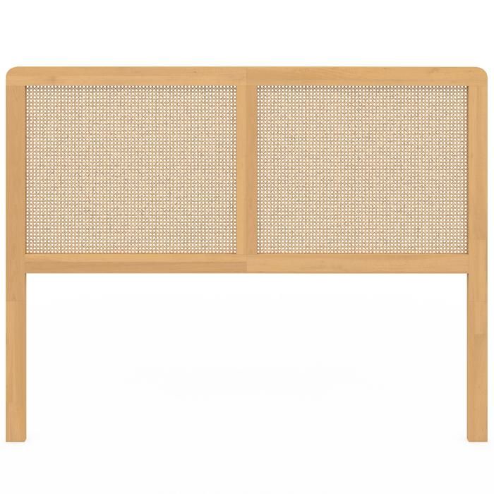 Tête De Lit 140cm Cannage Et Bois - Style Bohème - Pieds 49cm - IDMarket EDHEN