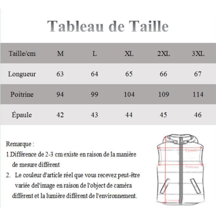 Doudoune Femme Guide De Taille Homme Veste Doudoune Gilet Pour