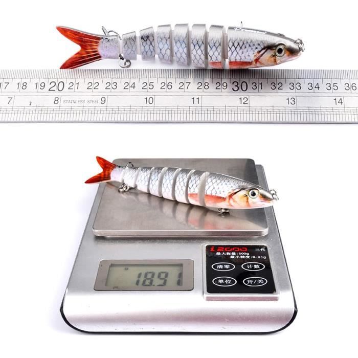 Leurre De Pêche Articulé Poisson-nageur 12 Cm / 20 G - 8 Segments - Pour Truite Et Carnassiers