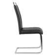 Chaise de salle à manger en cuir artificiel noir - Lot de 4 chaises - Mia-3