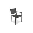 Ensemble table et chaises de jardin - 146 x 100 x 74,5 cm - Aluminium - Oviala - Gris-3