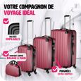 TECTAKE Set de 4 Valises Rigides de Voyage PUCCI (3 Valises + 1 Vanity)  (XL L M) - Cadenas à Combinaison - Rouge Bordeaux-3