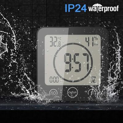 Thermomètre Humidité LCD Horloge De Salle De Bain étanche Mallalah - Minuterie Douche, Thermomètre Et Hygromètre Horloge Salle Bain étanche