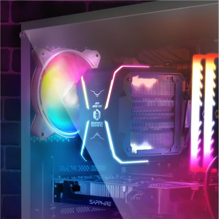 EMPIRE GAMING Ventilateur de Boîtier PC Gamer Mirror 120MM RGB Adressable LED PWM 3 Pins 5