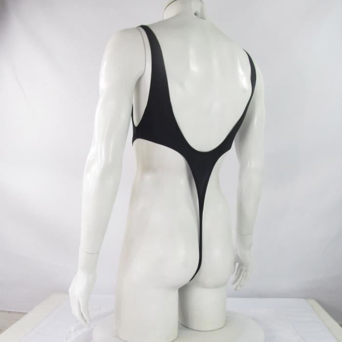 Body en Nylon spandex pour homme justaucorps string coupe haute