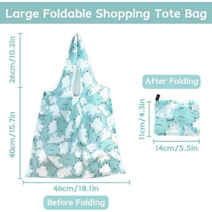 Lot De 2 Sacs De Courses Pliables Réutilisables - Tissu Oxford Imperméable - Grande Capacité - Poches Zippées