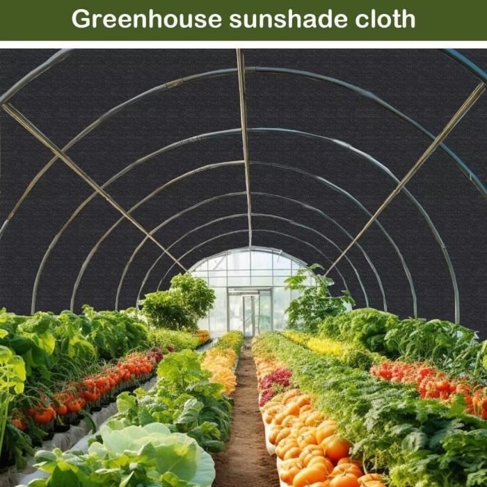 SGSKEIEY Voile D'ombrage 50% | 2x4m | HDPE | Œillets De Fixation | Pour Serre, Pergola, Poulailler | Protection UV