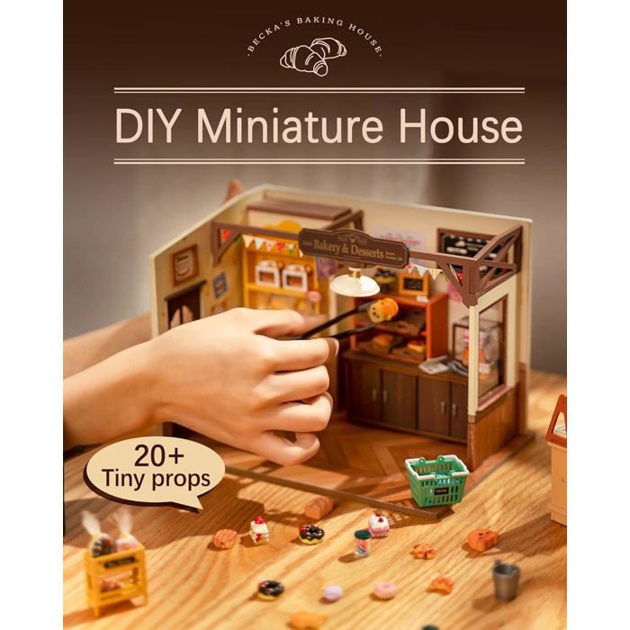 Cuteefun Maison Miniature A Construire DIY Maison Poupee Miniature Bois En Kit Avec Musique Et Meubles Cadeau De Bricolage A Amz