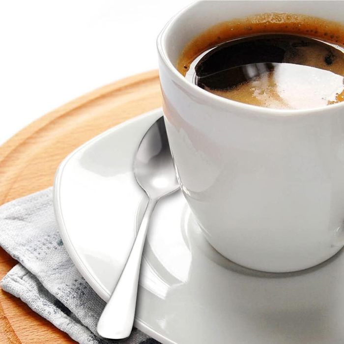 12 Cuillères à Café En Acier Inoxydable - Polies à Main - Lave-vaisselle Safe - Longueur 13,5 Cm