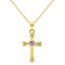 Pink Zircone Cubique 40 cm Croix Collier Pendentif In Season Jewelry Enfants Filles Argent 925//1000