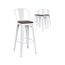 Lot De 4 Tabouret De Bar Blanc Industriel En Acier Et Assise