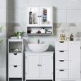 Meuble de salle de bain POPS - Blanc - Meuble sous lavabo en bois massif - 2 portes-0