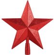 BORLAI®Décoration de sapin de Noël scintillant étoile décoration d'arbre de Noël décor à la maison,Rouge,25cm-0