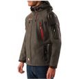 Veste Softshell Homme Impermeable - Geographical Norway - TECHNO MEN - Gris Fonce Rouge M - Sports d'hiver - Ski-0