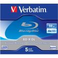 Lot de 5 Blu-ray Disc VERBATIM - R DL - 50 Go 6X - Boîtier CD-0