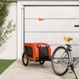 vidaXL Remorque de vélo pour chien orange et noir tissu oxford et fer 94005-0