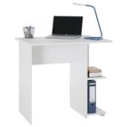 IDIMEX Bureau pour enfant ou adulte NOVA, bureau informatique table d'ordinateur rangement ouvert 2 tablettes, en mélaminé blanc mat
