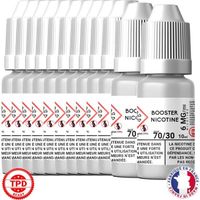 Pack Booster Nicotine 6 mg 10 ml 70/30 - 70% PG / 30% VG DIY Lot de 12 Bouteilles E-Liquides