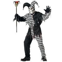 Déguisement clown Arlequin d'Halloween homme noir