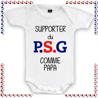 Body bébé manche courte supporter du PSG comme papa