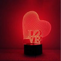 Art Lampe De Table 3D Visual Nightlight Coloré Gradient Cadeau Romantique Usb Led Lampe De Chevet De Chambre Love@Z18529