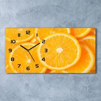 Tulup Horloge Murale Sécurité 60x30cm Mur Impression Moderne Silencieuse Design - Aiguilles Noir - tranches d'orange