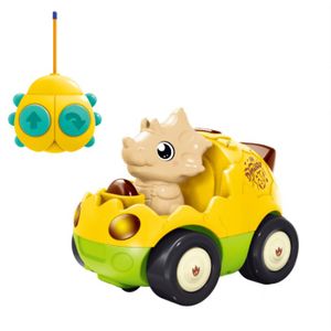 Dinosaure Voiture Télécommandée Enfant, 2.4GHz Cascades rotatives à 360 °avec lumières,Jouet de Voiture Pour Enfant 3 4 5 6-8 Ans