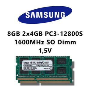 MÉMOIRE RAM Samsung 8Go (2 x 4Go dual channel 1600MHz)-(pC3 12