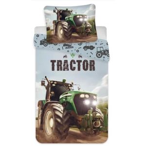 BLSM Parure de lit tracteur 3D 2/3 pièces avec housse de couette et taie d'oreiller 135 x 200 cm 