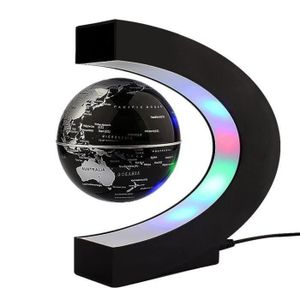 GLOBE TERRESTRE Créatif Globe Terrestre Lumineux Flottant Magnétique Levitation Globe Lamp avec Lumières LED et Base en forme C MLS6117