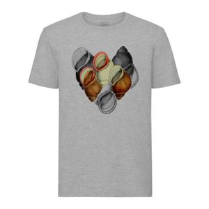 T-SHIRT T-shirt Homme Col Rond Gris Escargot minimaliste Planche Biologie Illustration Ancienne