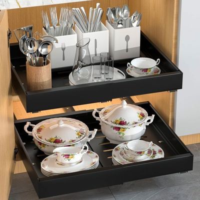 Rangement Sous Évier 2 Niveaux, Panier Salle De Bain, Support Organisateur Bain, Plateau Avec