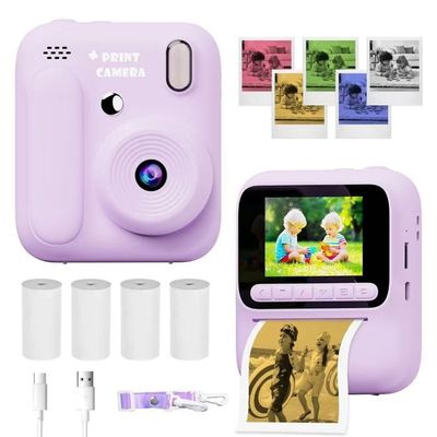 Appareil photo numérique pour enfants pour la photographie Mini imprimante Portable thermique impression instantanée Photo enfants caméra 2.8 pouces HD vidéo jouet cadeaux  26