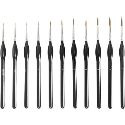 Lot de pinceaux d'artiste professionnels - Poils naturels - Pour