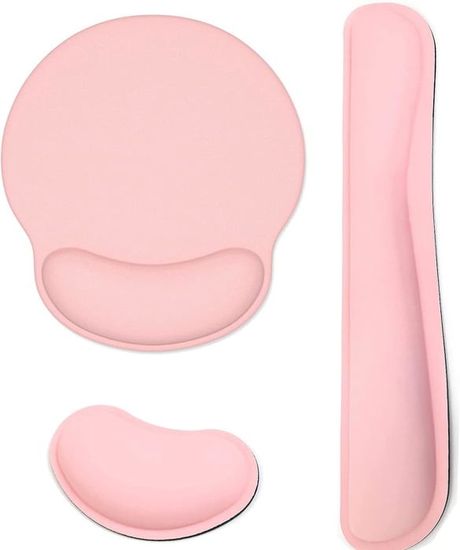 Kit Repose-poignet Clavier Et Souris BBTISG - Mousse Mémoire, Base Antidérapante, Blanc - 8