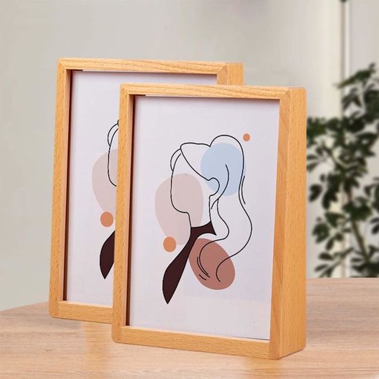 Cadre Photo A4 | Bois De Chêne | Bois Véritable | Plexiglas | Cadre