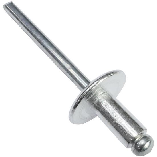50 Rivets Aveugles à Grand Flasque TUCKBOLD | Diamètre 6.4mm, Longueur 12mm, Flasque 11mm | Alliage Aluminium Et Fer Rivets 6.4x12 Mm