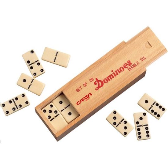 Lot De 2 Jeux De Dominos Classiques Pour Adultes – 28 Pièces Double 6 Avec Boîte En Bois
